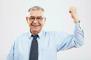 Portrait of a happy senior businessman photo