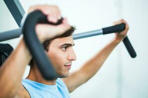 A man doing physical exercises photo