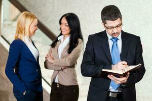 A meeting between business people photo