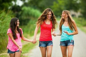 Friends spending time outdoors photo