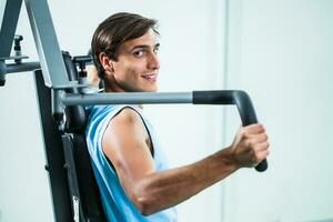 A man doing physical exercises photo