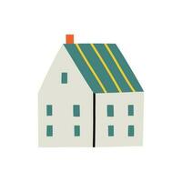 cute country house in flat trendy style. vector illustration in scandinavian style.