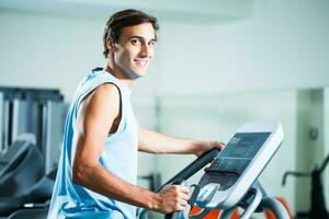 A man doing physical exercises photo