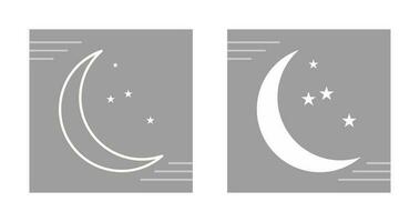 icono de vector de luna y estrellas