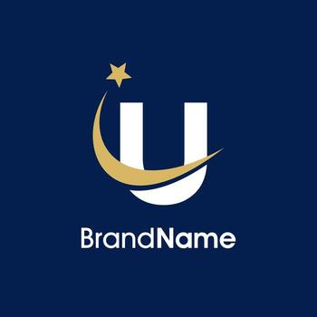 inicial tu swooshing estrella logo vector