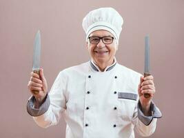 retrato de un mayor cocinero foto