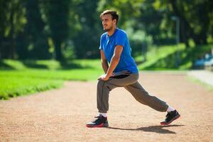 A man jogging outdoors photo