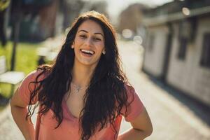 A happy young woman photo