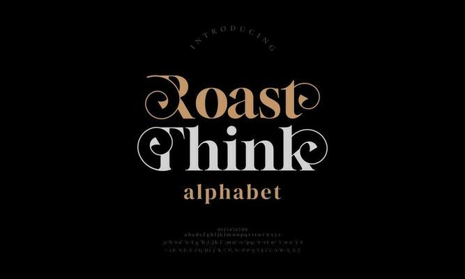 Elegant roastthink alphabet letters font and number. Classic Lettering Minimal Fashion Designs. Typography modern serif fonts decorative vintage design concept. vector illustration