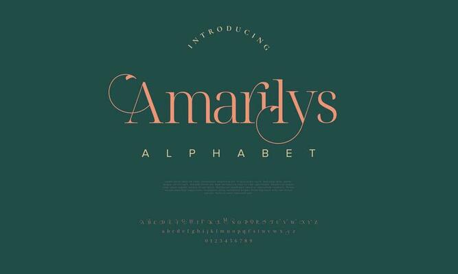 Amarilys elegant alphabet letters font and number. Classic Lettering Minimal Fashion Designs. Typography modern serif fonts decorative vintage design concept. vector illustration