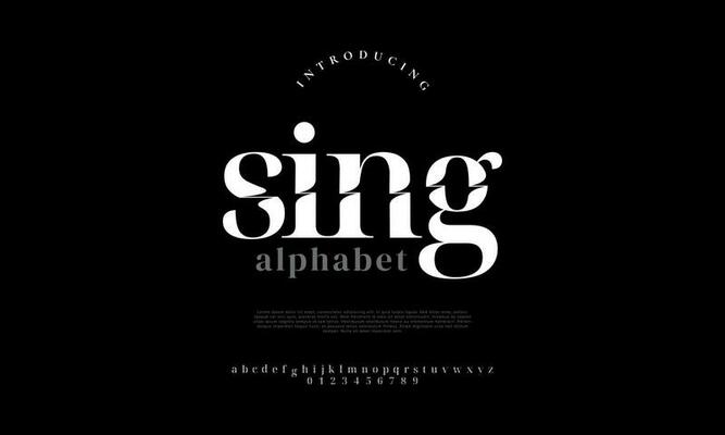Elegant sing alphabet letters font and number. Classic Lettering Minimal Fashion Designs. Typography modern serif fonts decorative vintage design concept. vector illustration