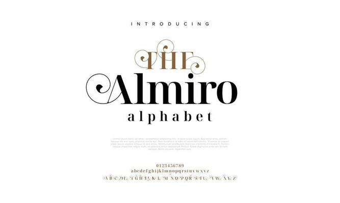 Elegant thealmiro alphabet letters font and number. Classic Lettering Minimal Fashion Designs. Typography modern serif fonts decorative vintage design concept. vector illustration
