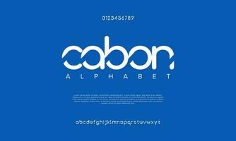 Cabon modern abstract digital alphabet font. Minimal technology typography, Creative urban sport fashion futuristic font and with numbers. vector illustration