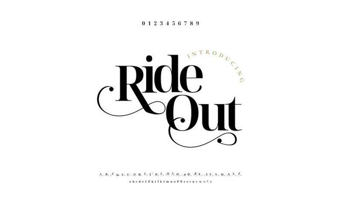 Elegant rideout alphabet letters font and number. Classic Lettering Minimal Fashion Designs. Typography modern serif fonts decorative vintage design concept. vector illustration