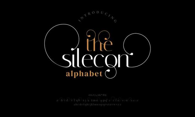 Elegant thesilecon alphabet letters font and number. Classic Lettering Minimal Fashion Designs. Typography modern serif fonts decorative vintage design concept. vector illustration