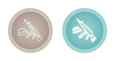 Gun and helmet Vector icon