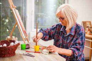 A woman painting photo