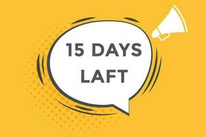 15 days left countdown template, 15  day countdown left banner label button eps 15 vector