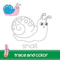 trace and color snail vector