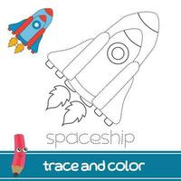 trace and color spaceship vector