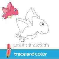 trace and color pteranodon vector