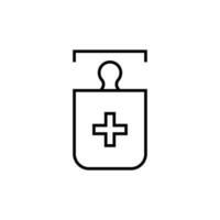 Patient on Hospital Bed Line Icon. Editable stroke. Suitable for various type of design, banners, infographics, stores, shops, web sites vector