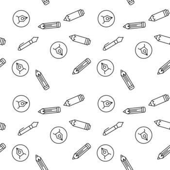 bolígrafo y pluma sin costura modelo para impresión y envase vector