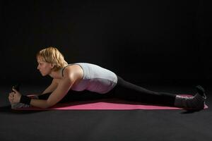 A woman doing exercises photo