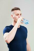 A man drinking water photo