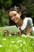 A woman spending time outdoors photo