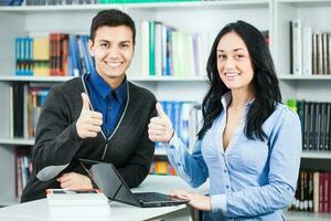 Students in the library photo