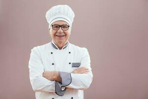 retrato de un mayor cocinero foto