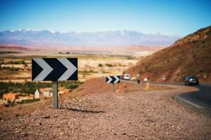 Scenic road on the desert photo