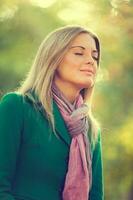 A woman relaxing in the park photo