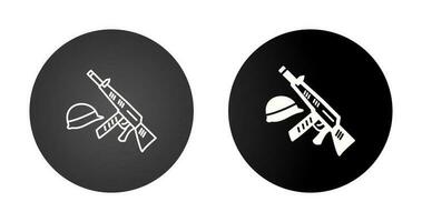 Gun and Helmet Vector Icon