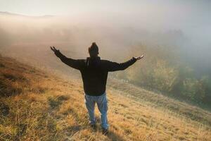 A man hiking photo