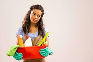 Portrait of a professional maid photo
