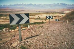 Scenic road on the desert photo