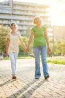 A grandmother spending time with her granddaughter photo