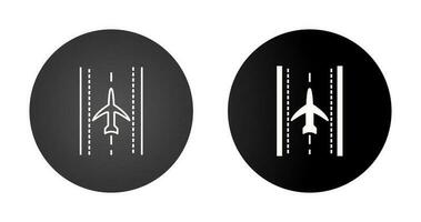 Plane on Runway Vector Icon