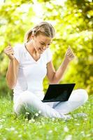 Woman spending time outdoors photo