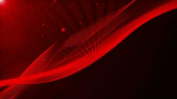 Animated red color wavy pattern particles background video