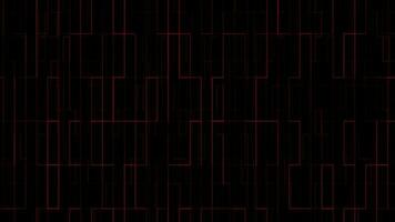 Animated red  color abstract box pattern dark technology background video