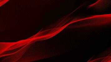 Animated red  color wavy pattern particles background video