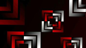 Red and white gradient rotating square element background video