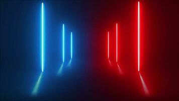 Animated blue and red neon lines background video