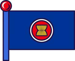 contorno bandera asean asta de bandera bandera bandera vector