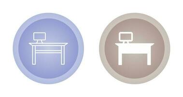 Computer desk Vector Icon