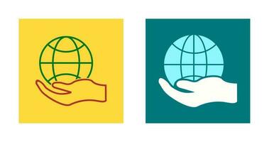 Global Hand Vector Icon