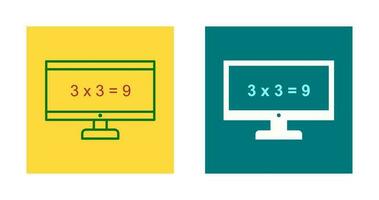 matemáticas en icono de vector de computadora